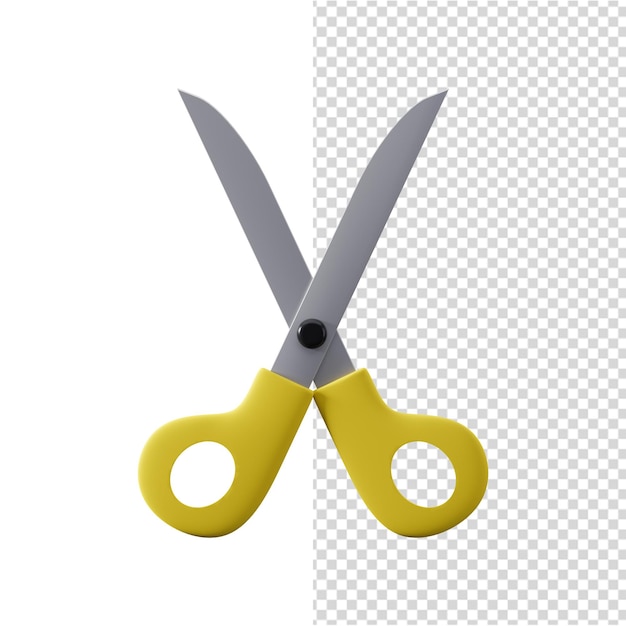 Offene Schere 3D-Darstellung