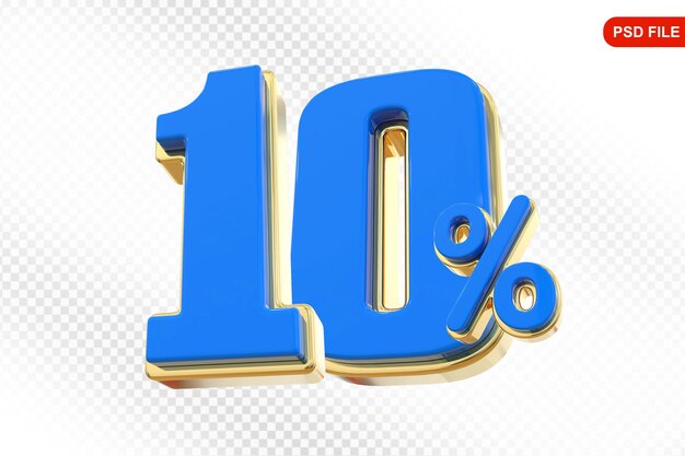 Offerta blu al 10% in 3D