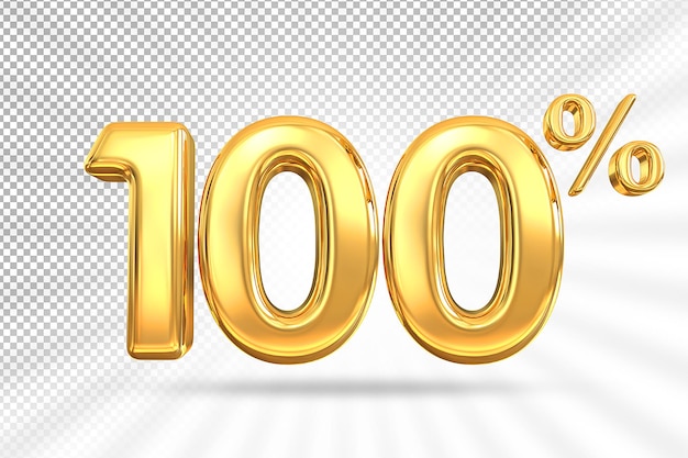 Offerta d'oro al 100 percento in 3d