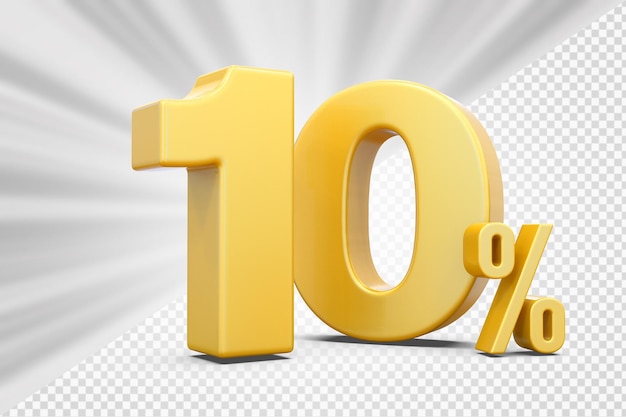 Offerta d'oro del 10 percento in 3d