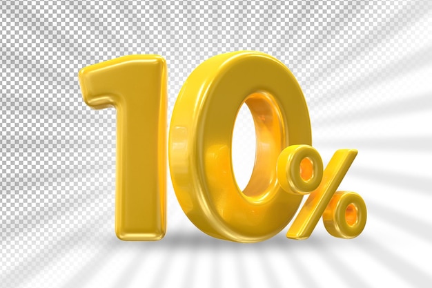 Offerta d'oro del 10 percento in 3d