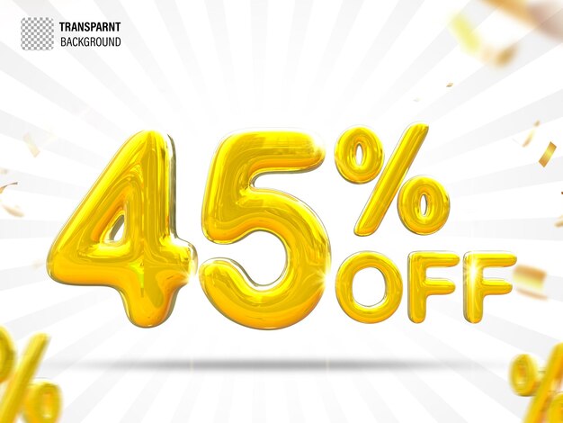 Offerta del 45 percento nel rendering 3d isolato