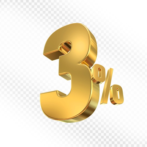 Offerta dell'oro al 3 per cento in 3D