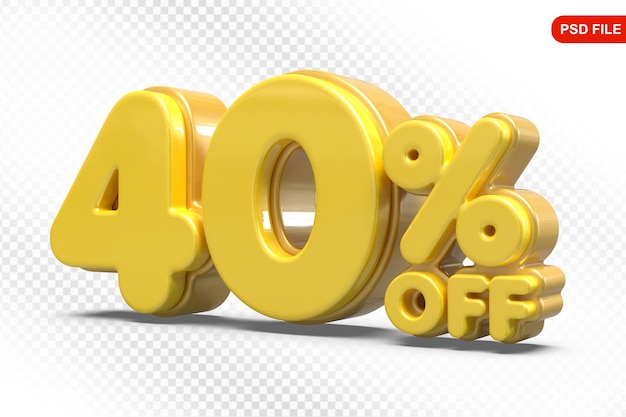 Offerta dell'oro al 40 per cento in 3D