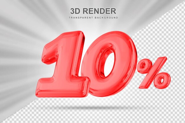 Offerta di sconto del 10 per cento rendering 3D