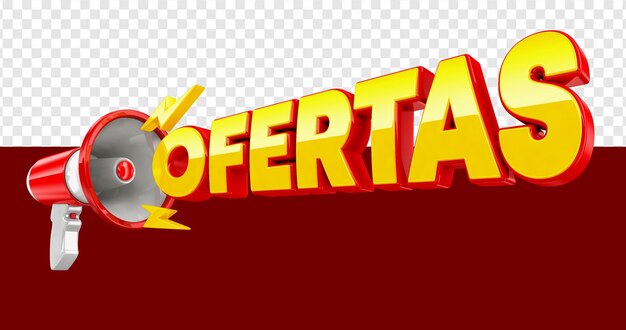 Offerta gialla e rossa con megafono