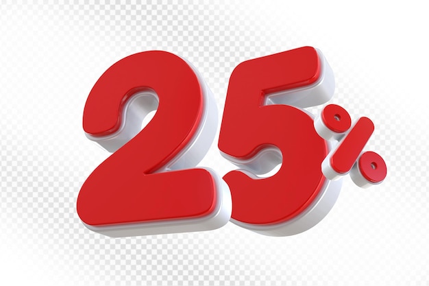 Offerta rossa del 25% in 3D