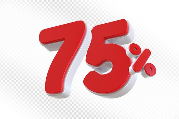 Offerta rossa del 75% in 3D