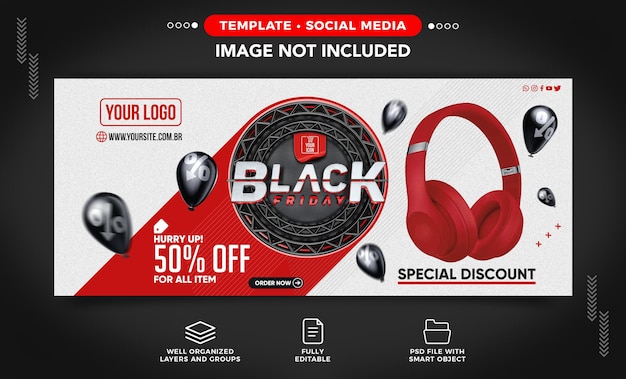 Offerta speciale del Black Friday sui social media