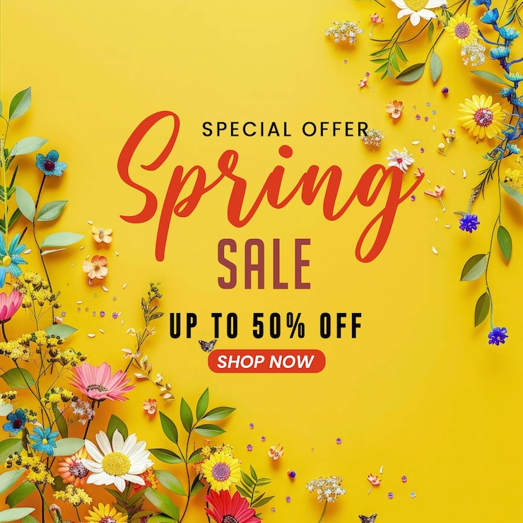PSD offerta speciale di vendita di primavera per i social media o il modello di post design di instagram