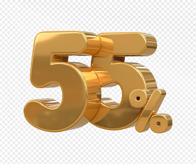Offerta speciale sconto del 55 per cento tag vendita numero di rendering 3D concetto sconto promozione vendita tag