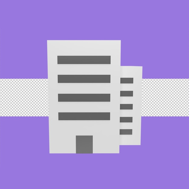 office building 3d icon model cartoon style concept render illustration