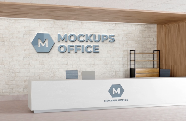 PSD office reception mockup design