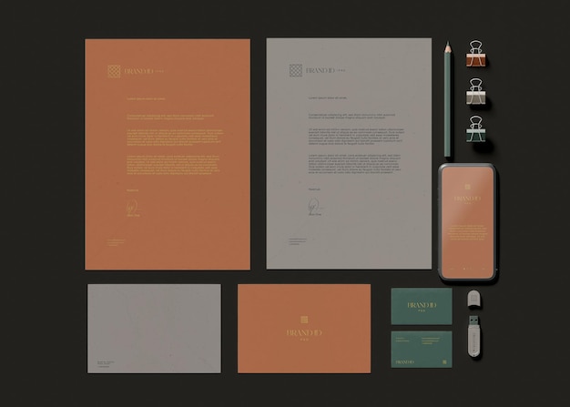 PSD office stationery mockup