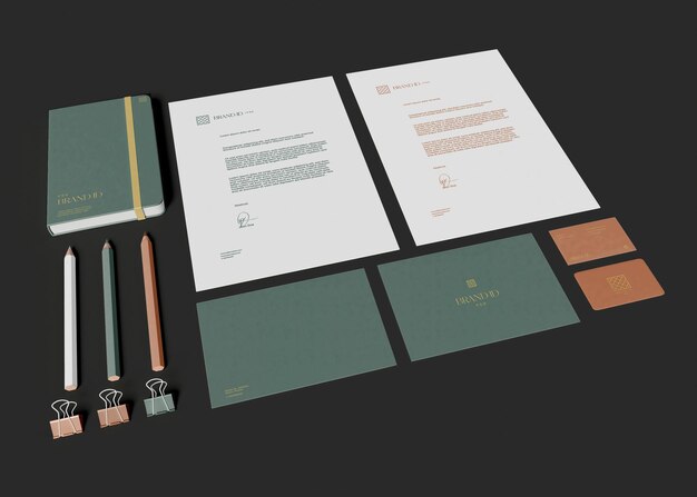 Office stationery mockup