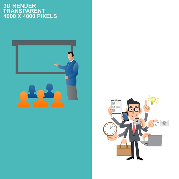 PSD office work transparent background