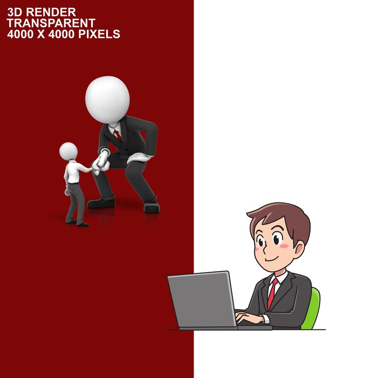PSD office work transparent background