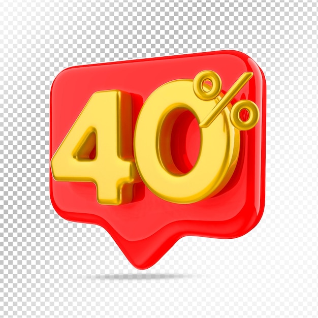 Offre de 40 % en rendu 3d rouge