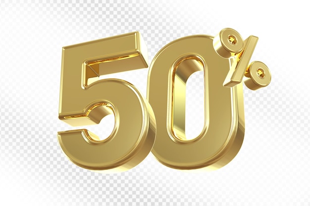 Offre de 50 pour cent sur l'or 3D
