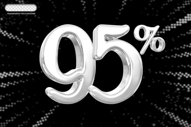 Offre à 95 % en rendu argent 3D
