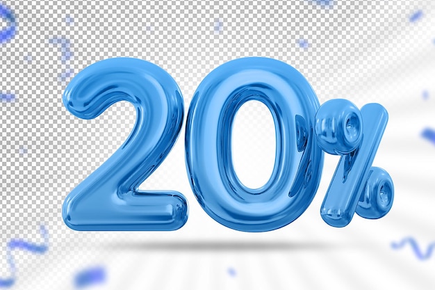 Offre De Ballon Bleu De 20 % En 3d