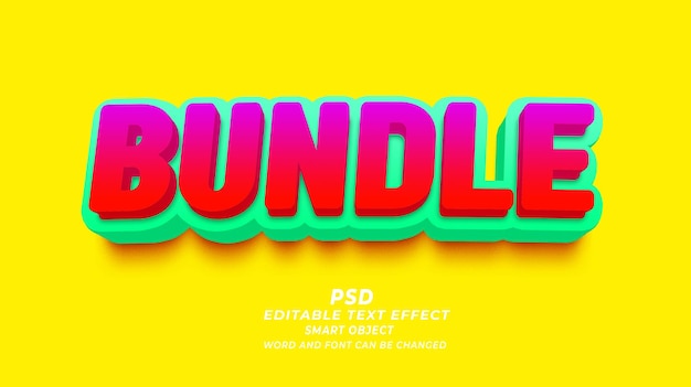 PSD offre bundle psd 3d avec effet de texte modifiable