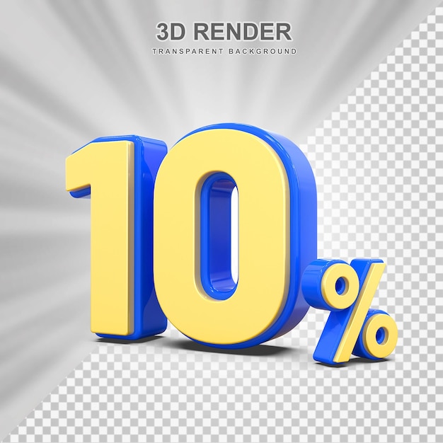 Offre de réduction de 10 pour cent rendu 3D