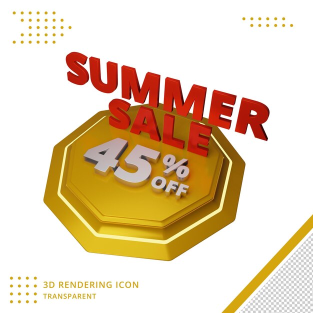 Offre De Remise Sur Les Soldes D'été 3d En Rendu 3d