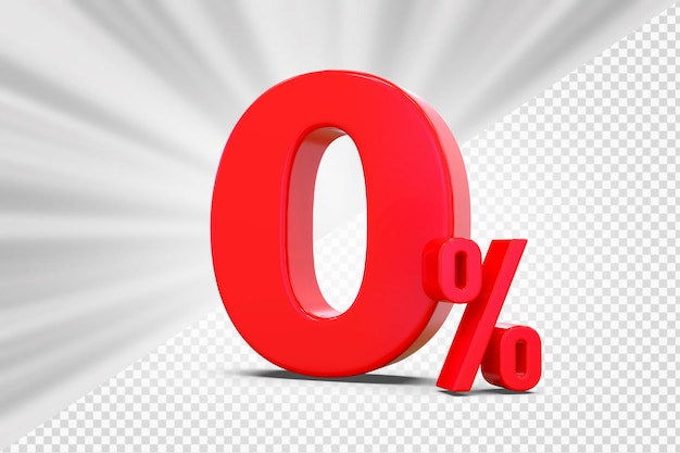 Offre rouge à 0% en 3D