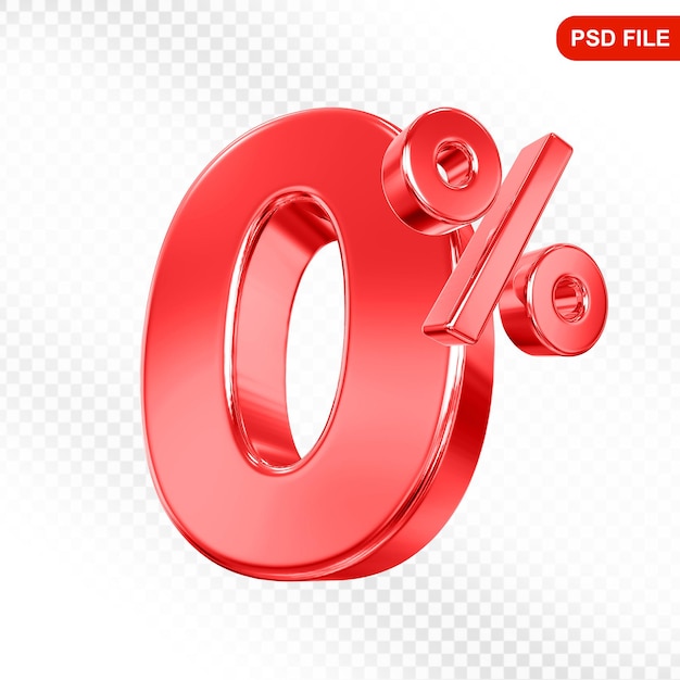 Offre rouge à 0% en 3D