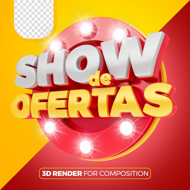 Offre rouge pour la bonne composition en brésilien portugais 3D