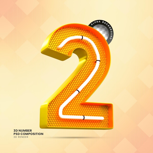 Offre spéciale de vente 3d Numéro 2 étiquettes de vente Concept de numéro de rendu 3d pour la promotion de rabais
