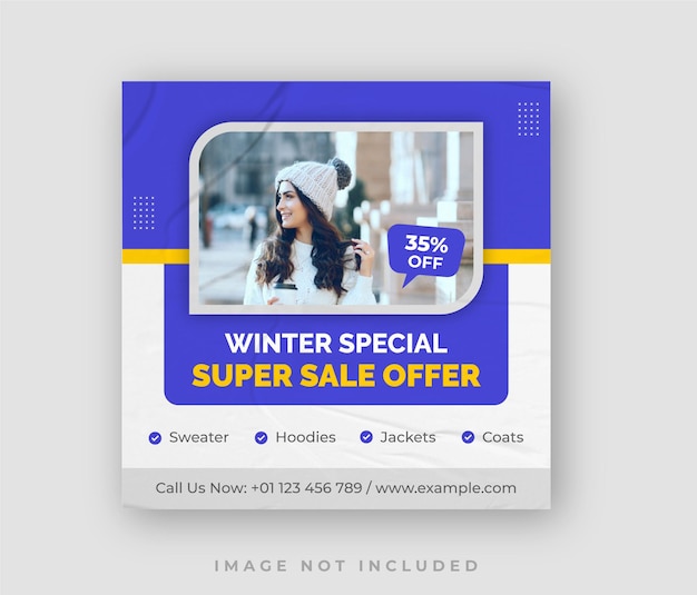Offre de vente de la collection hiver Instagram Post Design