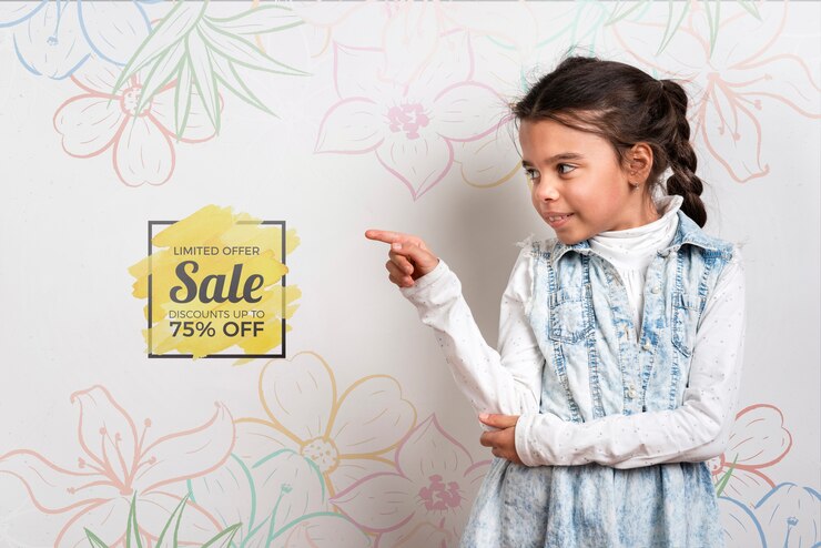 PSD offre de vente jolie jeune fille