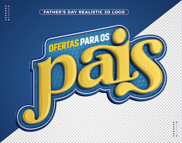 Offres de logo 3d pour la fête des pères