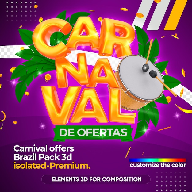 Offres Logo De Carnaval Dans Le Rendu 3d