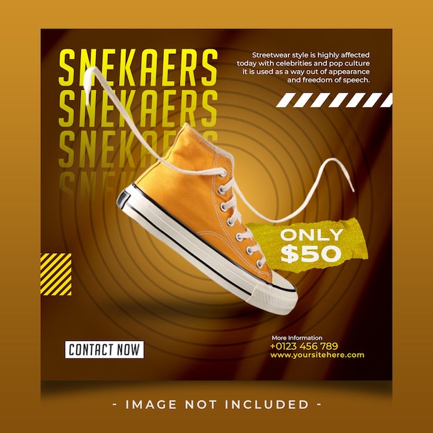 PSD offres spéciales sneakers post instagram ou flyer carré