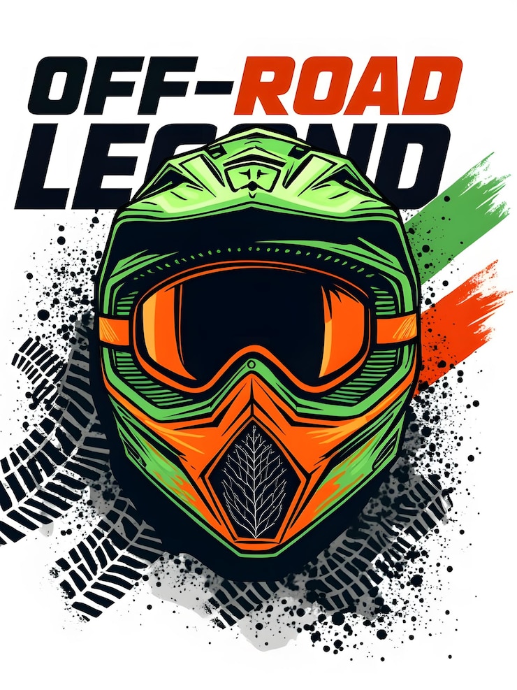 PSD offroad legend bold motocross helmet design for extreme riders
