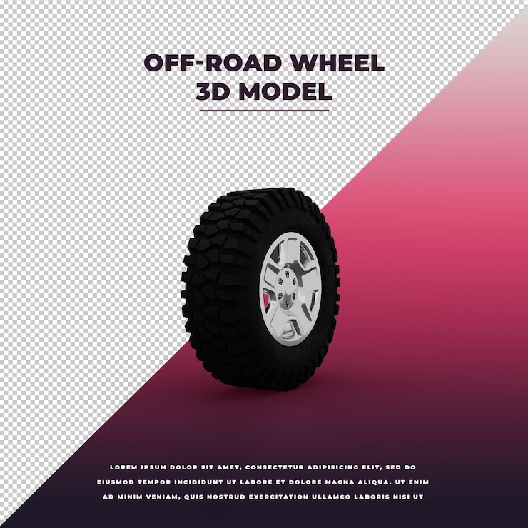 PSD offroad-rad 3d isoliert