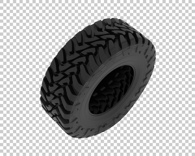 PSD offroad-reifen isoliert auf dem hintergrund 3d-rendering-illustration