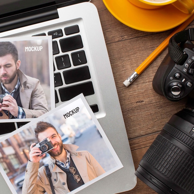 Oficina de fotógrafo com variedade de modelos de fotos