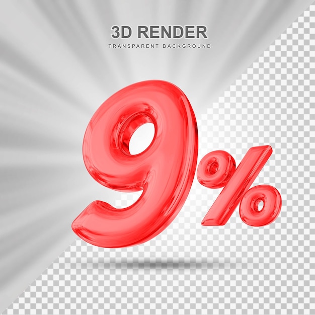 Ofrece un descuento del 9 por ciento 3d render