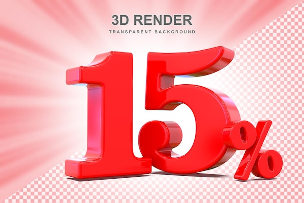 Ofrecemos un 15% en rojo en 3D.