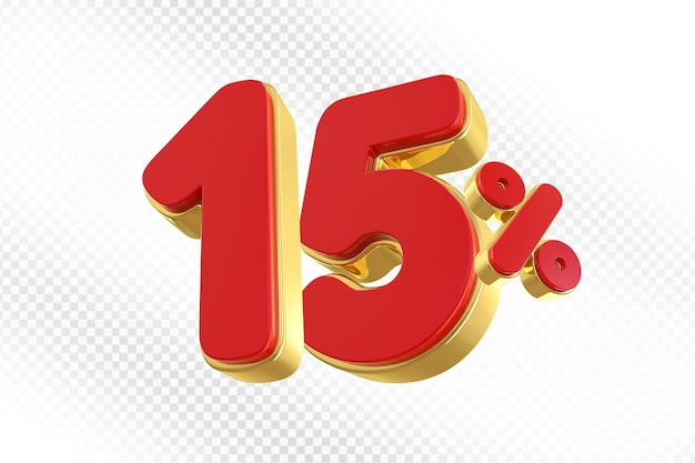Ofrecemos un 15% en rojo en 3D.