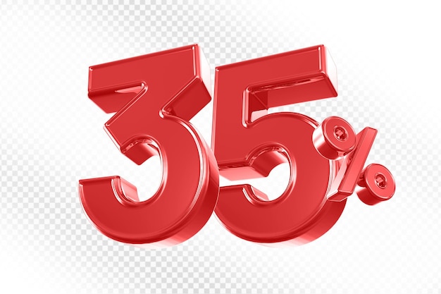 Ofrecemos un 35 por ciento de descuento en rojo 3D.