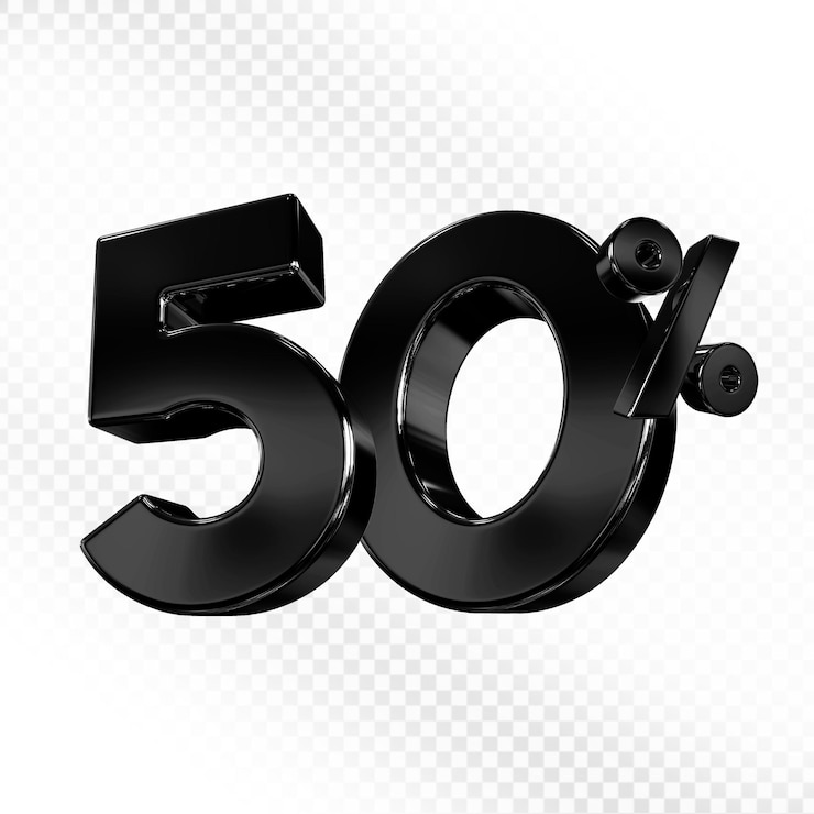 PSD ofrecemos el 50 por ciento de negro en 3d.