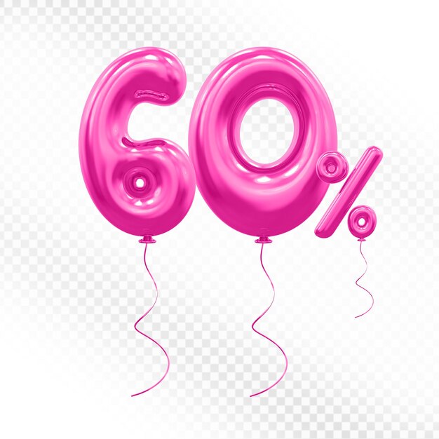Ofrecemos el 60 por ciento de globos rosados en 3D.