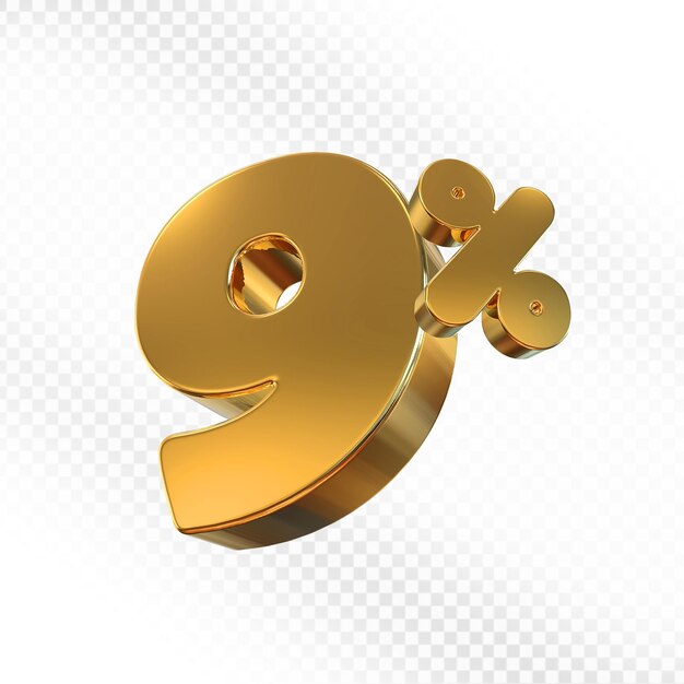 Ofrecemos el 9 por ciento de oro en 3D.