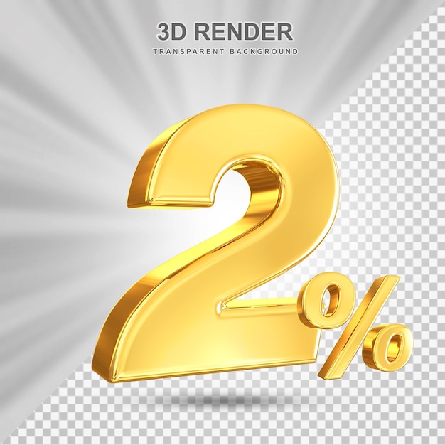 Ofrecemos un descuento del 2 por ciento 3d Gold render