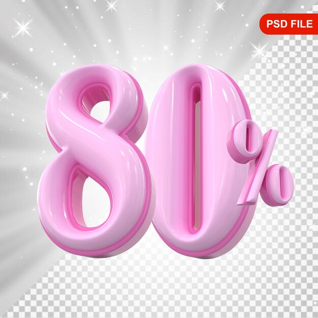Ofrecemos un descuento del 80 por ciento en rosa en 3D